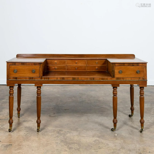 19TH C. MAHOGANY & ROSEWOOD PIANOFORTE DESK