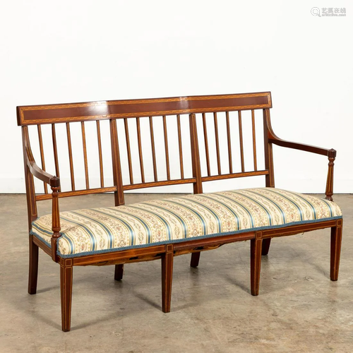 19TH C. AMERICAN FEDERAL STYLE INLAID SETTEE