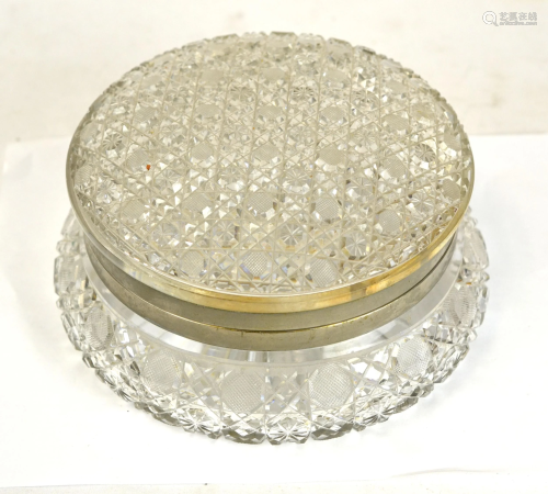 French Cut Crystal Glass Rounded Box