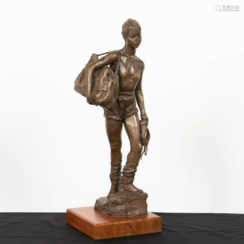 DON HAUSEN, BALLET PRACTICE FIGURAL BRONZE