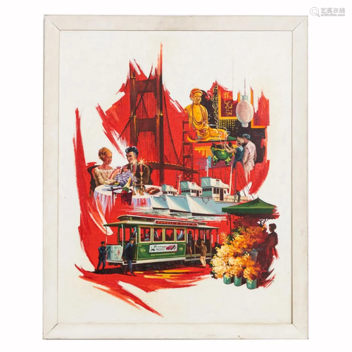 FRED SWENEY, SAN FRANCISCO ILLUSTRATION, FRAMED