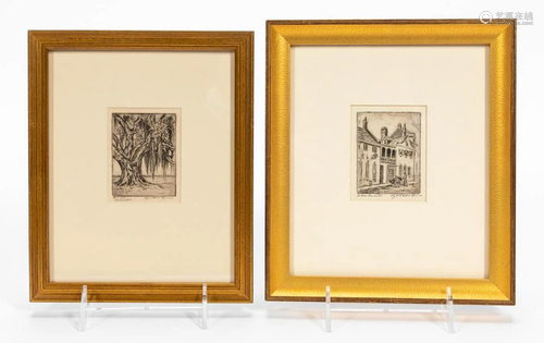 2PC ELIZABETH O'NEILL VERNER CHARLESTON ETCHINGS