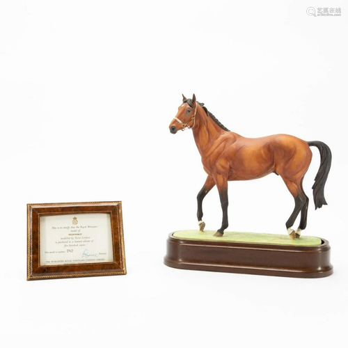 ROYAL WORCESTER 'NJINSKY' HORSE FIGURE ON STAND