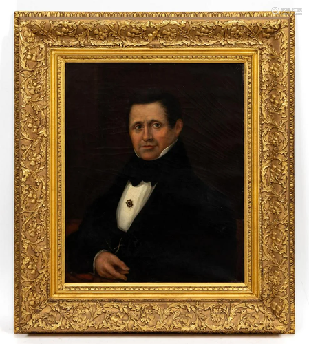 AMERICAN SCHOOL PORTRAIT OF GENTLEMAN, FRAMED