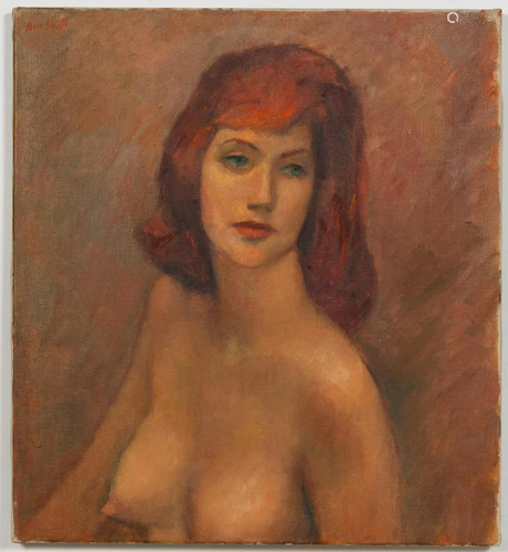 BEN SHUTE, RED HEAD FEMALE NUDE PORTRAIT, 1963