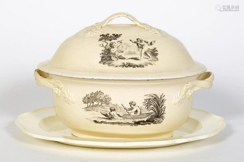 18TH C. ENGLISH CREAMWARE TUREEN AND UNDERP…