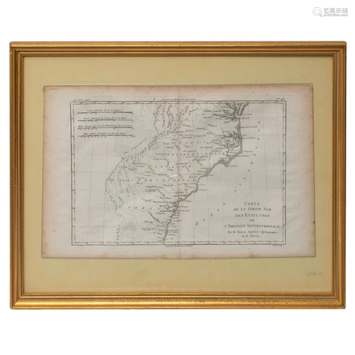 18TH CENTURY FRENCH MAP OF SOUTHEASTERN US