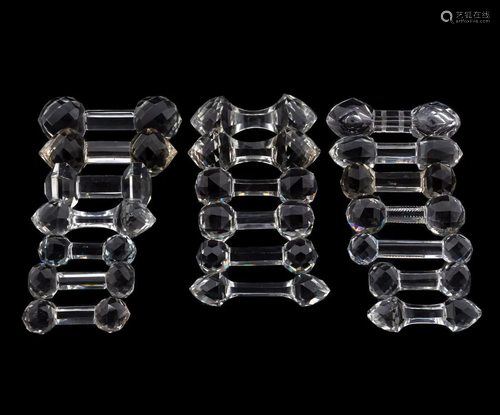 20 MISC. FACETED CRYSTAL KNIFE RESTS