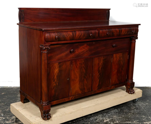 AMERICAN CLASSICAL REVIVAL MAHOGANY SIDEBOARD