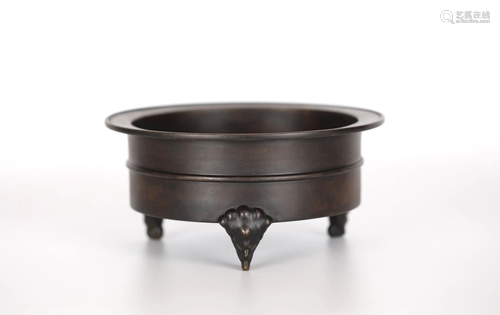 Chinese Bronze Tripod Censer