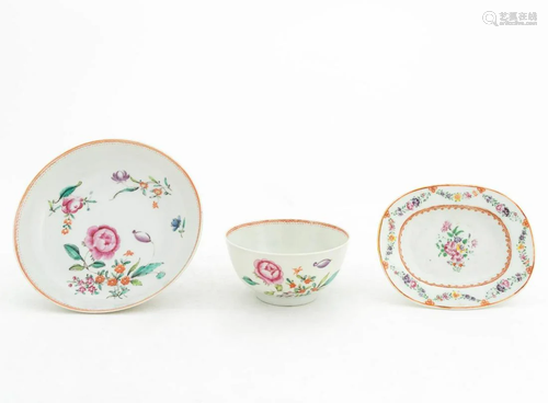 CHINESE EXPORT PORCELAIN CUP, SAUCER & DISH