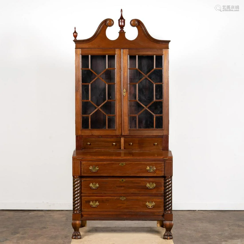 19TH C. AMERICAN MAHOGANY SECRETARY WITH PAW…