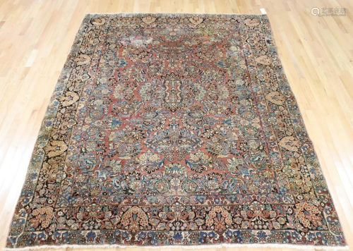 Antique And Finely Hand Woven Sarouk Carpet
