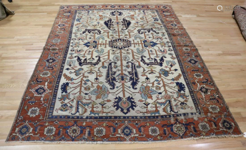 Antique & Finely Hand Woven Serapi Style Carpet