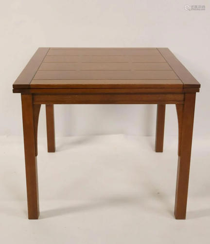 Stickley Audi Signed Flip Top Oak Table.