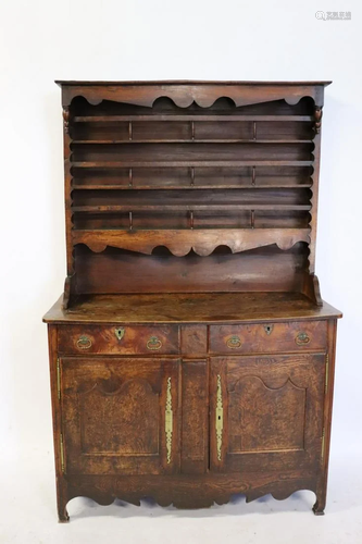 Antique Welsh Oak Step Back Cabinet