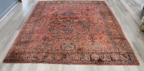 Antique And Finely Hand Woven Sarouk Carpet.