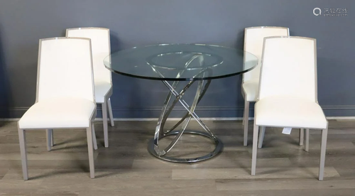 Constantini Pietro Signed Chrome Dinette Set.