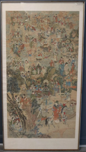 Large Sgnd Painting of Immortals, Possibly Chinese