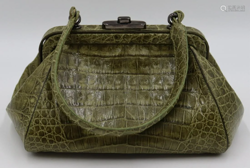 COUTURE. Nancy Gonzales Green Crocodile Purse.