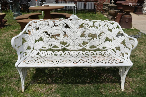 Antique Cast Iron Fern Bench 