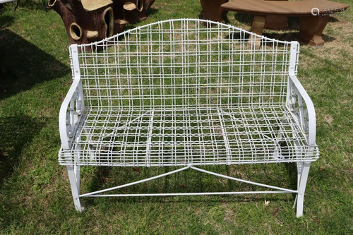 Antique Iron Mesh Style Bench.