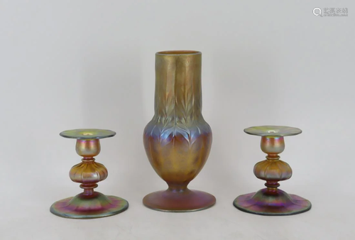 Louis Comfort Tiffany Favrile Candle Sticks