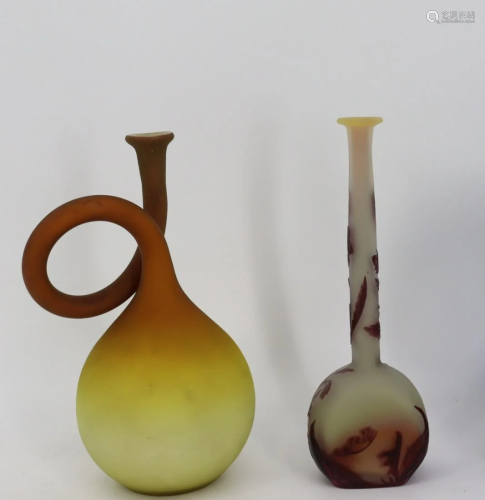 Loetz, Galle & Unsigned Cameo Glass Vases.