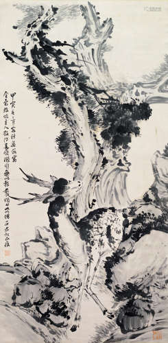 李石君  松鹿圖