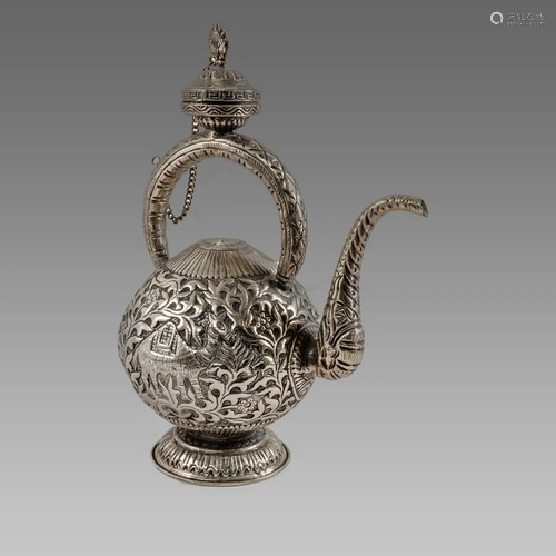 Indian Silver Ewer c.late 19th century AD.