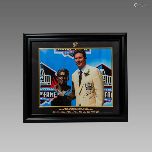 Framed Picture of Dan Marino- HOF 1983-1999 Signed.