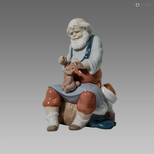 Lladro Man with Dog Figurine.