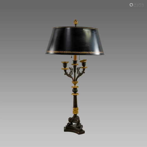 19th Century French Empire Style Bronze Column