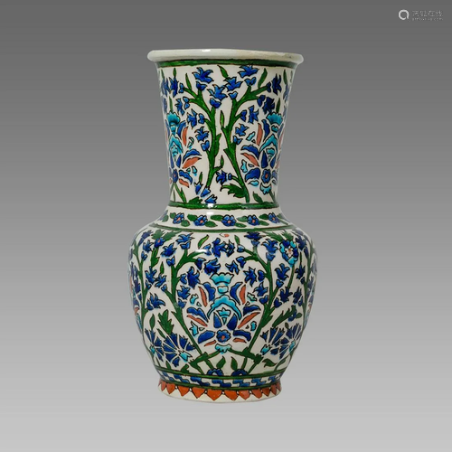 Turkish Ceramic Vase with floral design.