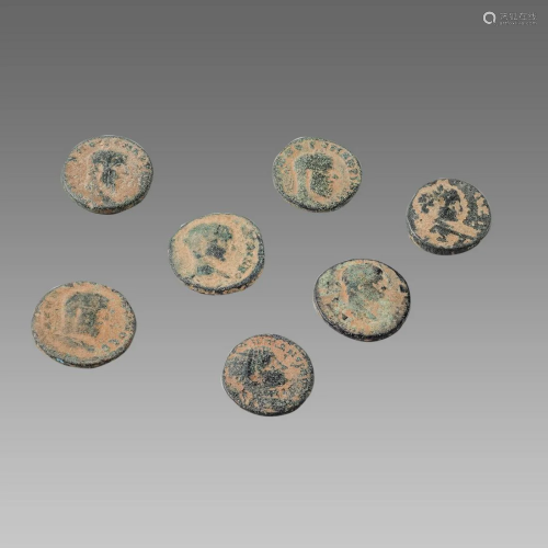 Lot of 7 Ancient Roman Bronze Coins c.3rd century AD.