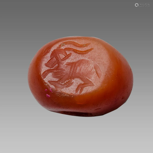 Ancient Sasanian Agate Seal with Deer c.5th century AD.