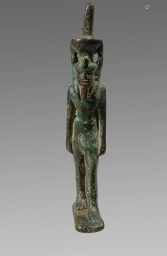 Ancient Egyptian Bronze Striding Nefertum Circa 26Ith