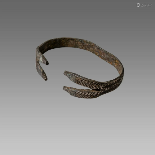 Ancient Roman Silver bracelet with Snakes c.1st-2nd