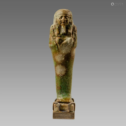 Ancient Egyptian Green Faience Ushabti Late period