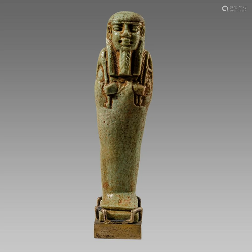 Ancient Egyptian Green Faience Ushabti Late period