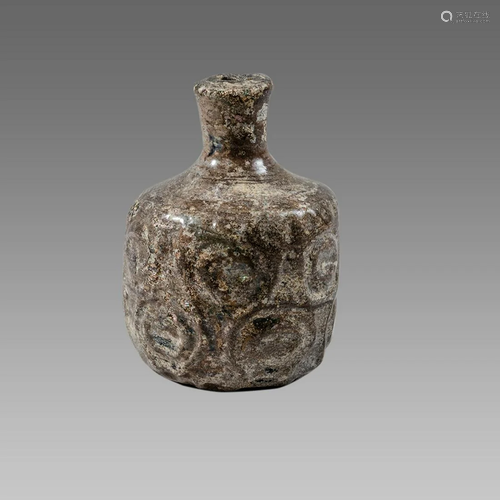 Ancient Islamic Glass Bottle c.8th century AD.