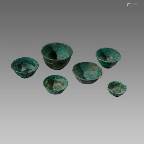 Lot of 6 Ancient Roman Bronze Bowls c.1st-2nd Century
