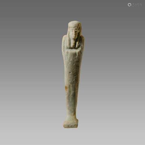 Ancient Egyptian White Faience Ushabti Late period