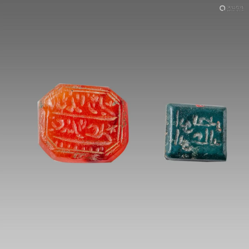 Lot of 2 Islamic Agate Heamatite Ring Stone seals