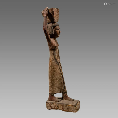 Ancient Egyptian Carved Wood Female Figure late period