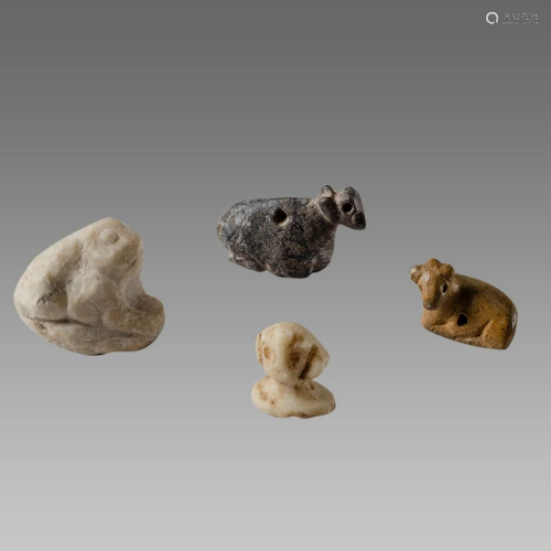 Lot of 4 Ancient Near Eastern Stone Animal Amulets