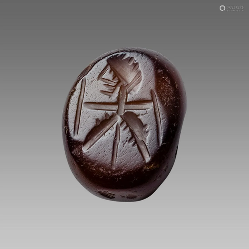 Ancient Sasanian Agate Seal with Figure c.5th century