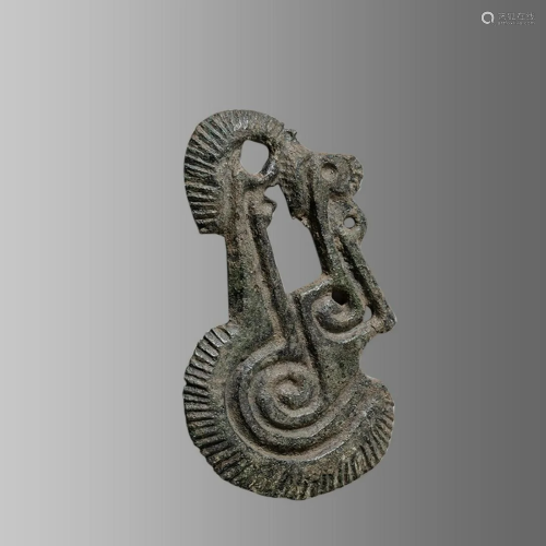 Ancient Thrace Bronze Fibula Brooch with Stag c.2nd