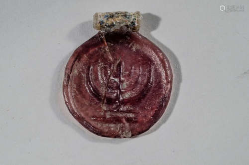 Roman Style Glass Menorha amulet.