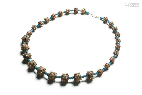 Indian Islamic Enhanced Gold & Beaded Necklace Ca.